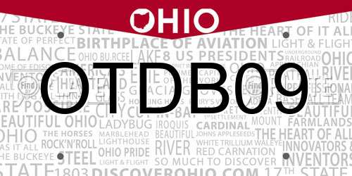 OTDB09 Ohio License Plate