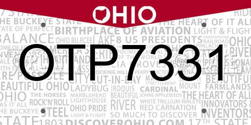 OTP7331 Ohio License Plate
