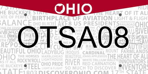 OTSA08 Ohio License Plate
