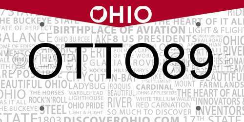 OTTO89 Ohio License Plate