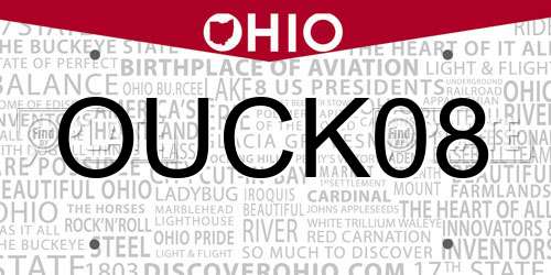 OUCK08 Ohio License Plate