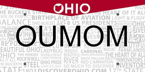 OUMOM Ohio License Plate