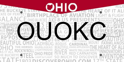 OUOKC Ohio License Plate