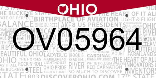 OV05964 Ohio License Plate