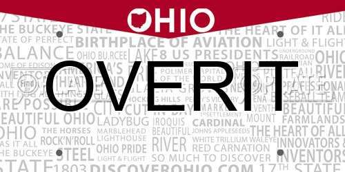 OVERIT Ohio License Plate