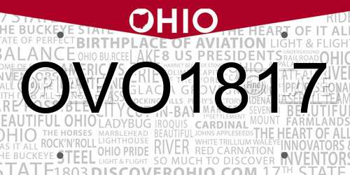 OVO1817 Ohio License Plate