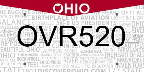 OVR520 Ohio License Plate