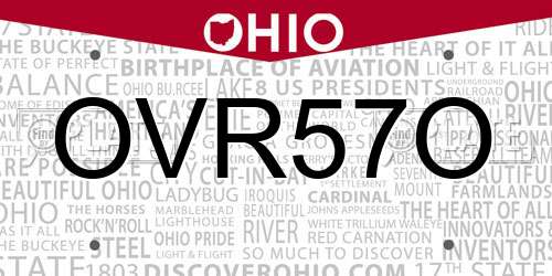 OVR57O Ohio License Plate