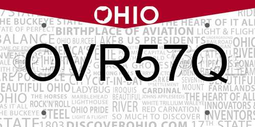 OVR57Q Ohio License Plate