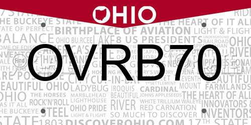 OVRB70 Ohio License Plate