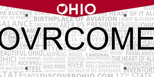 OVRCOME Ohio License Plate