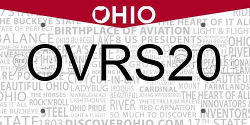 OVRS20 Ohio License Plate