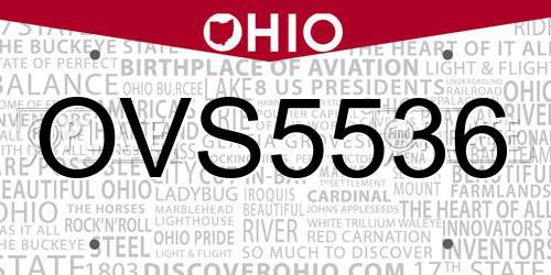 OVS5536 Ohio License Plate