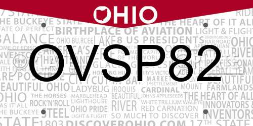 OVSP82 Ohio License Plate