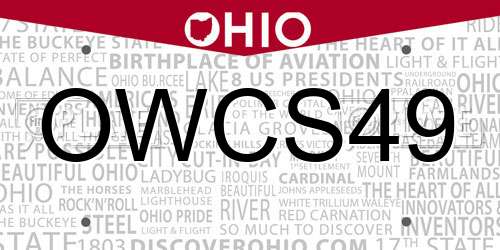 OWCS49 Ohio License Plate