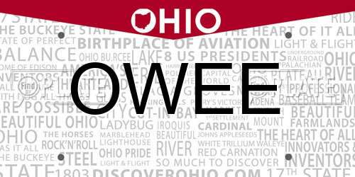 OWEE Ohio License Plate