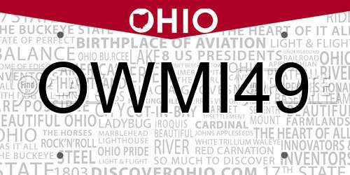 OWMI49 Ohio License Plate