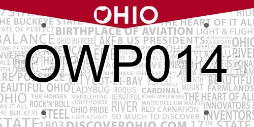 OWP014 Ohio License Plate