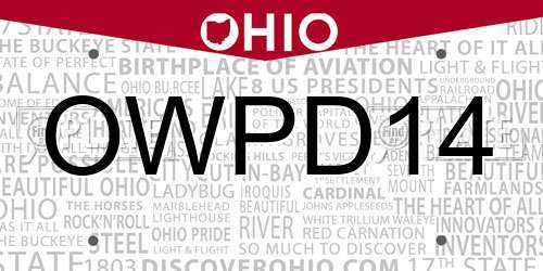OWPD14 Ohio License Plate