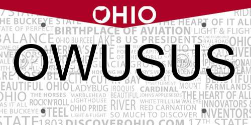 OWUSUS Ohio License Plate