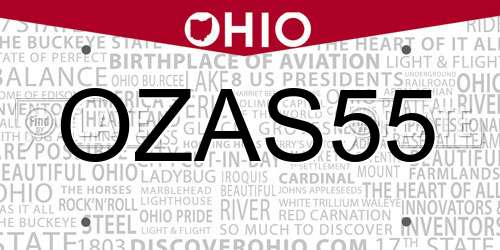 OZAS55 Ohio License Plate