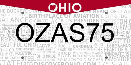 OZAS75 Ohio License Plate