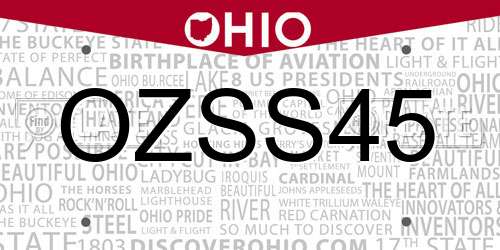 OZSS45 Ohio License Plate