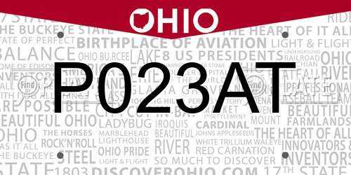 P023AT Ohio License Plate
