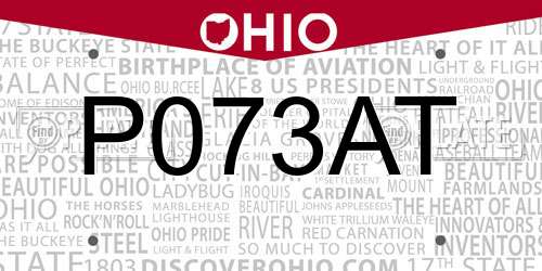 P073AT Ohio License Plate
