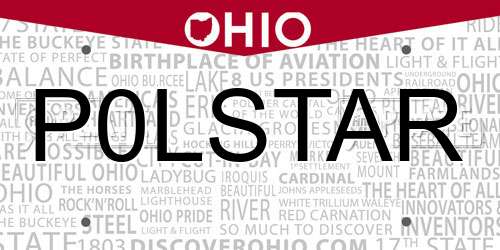 P0LSTAR Ohio License Plate