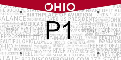 P1 Ohio License Plate