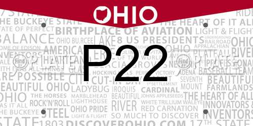 P22 Ohio License Plate