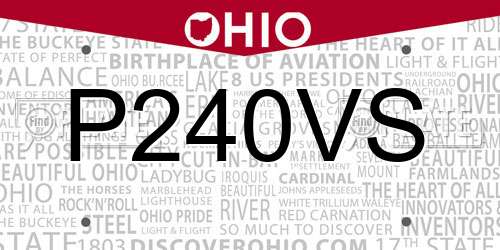 P240VS Ohio License Plate
