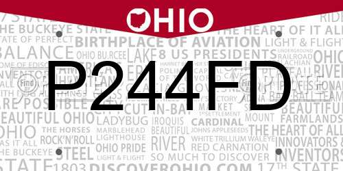 P244FD Ohio License Plate