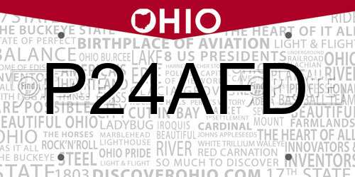 P24AFD Ohio License Plate