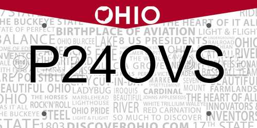 P24OVS Ohio License Plate