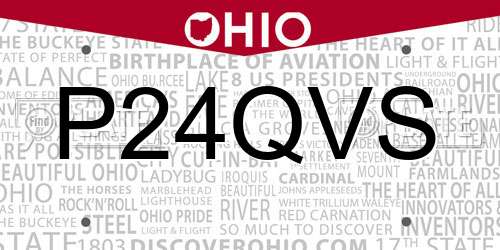 P24QVS Ohio License Plate