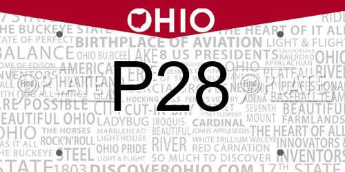 P28 Ohio License Plate