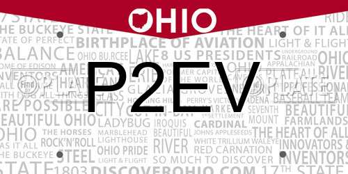 P2EV Ohio License Plate