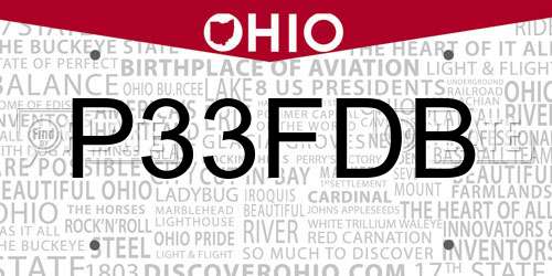 P33FDB Ohio License Plate