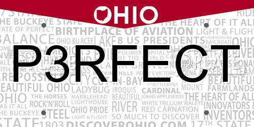 P3RFECT Ohio License Plate