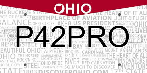 P42PRO Ohio License Plate