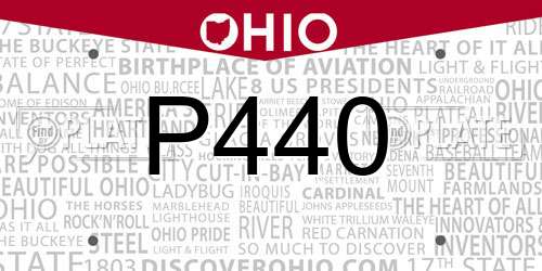P440 Ohio License Plate