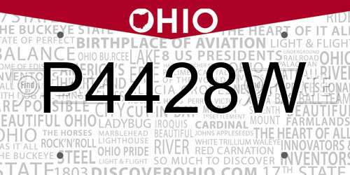 P4428W Ohio License Plate
