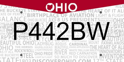 P442BW Ohio License Plate