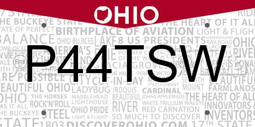P44TSW Ohio License Plate