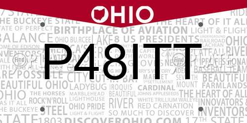 P48ITT Ohio License Plate