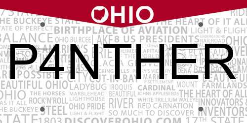 P4NTHER Ohio License Plate