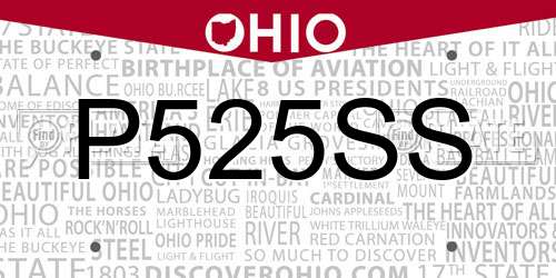 P525SS Ohio License Plate