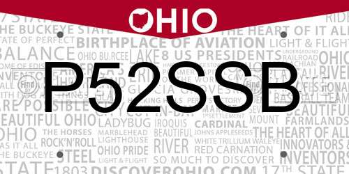 P52SSB Ohio License Plate